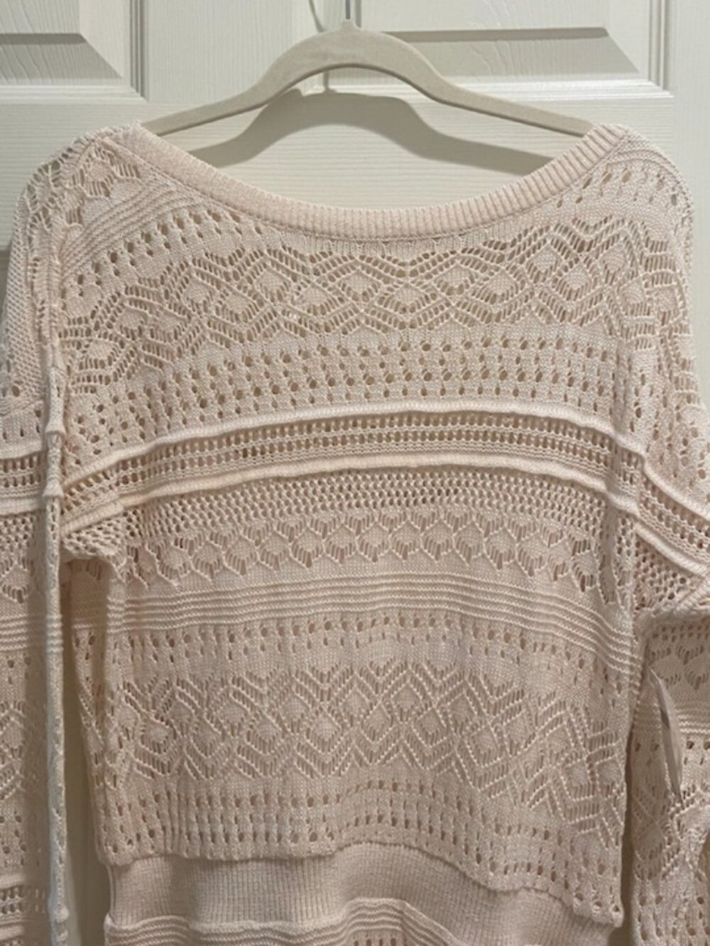 Cream Open Knit Long Dress - Picture 4 of 4